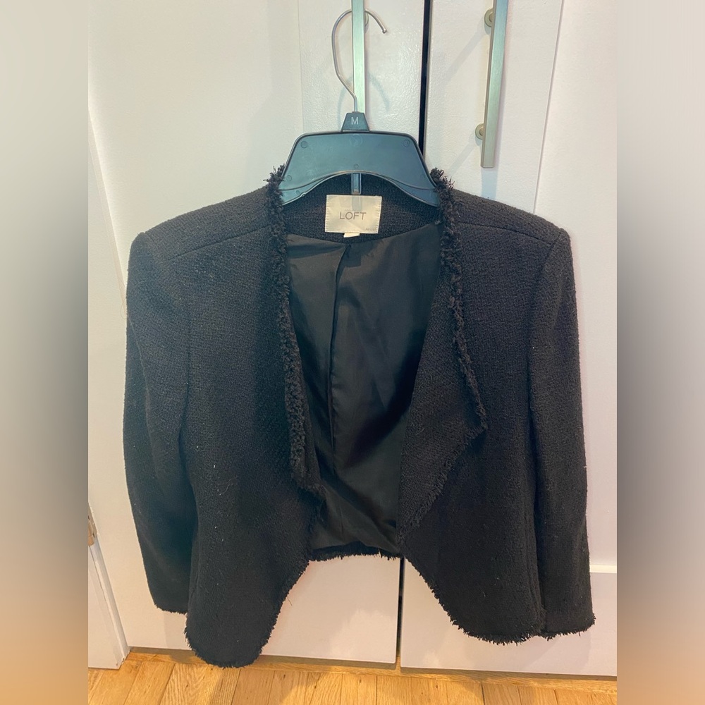 LOFT Women's Textured Black Blazer